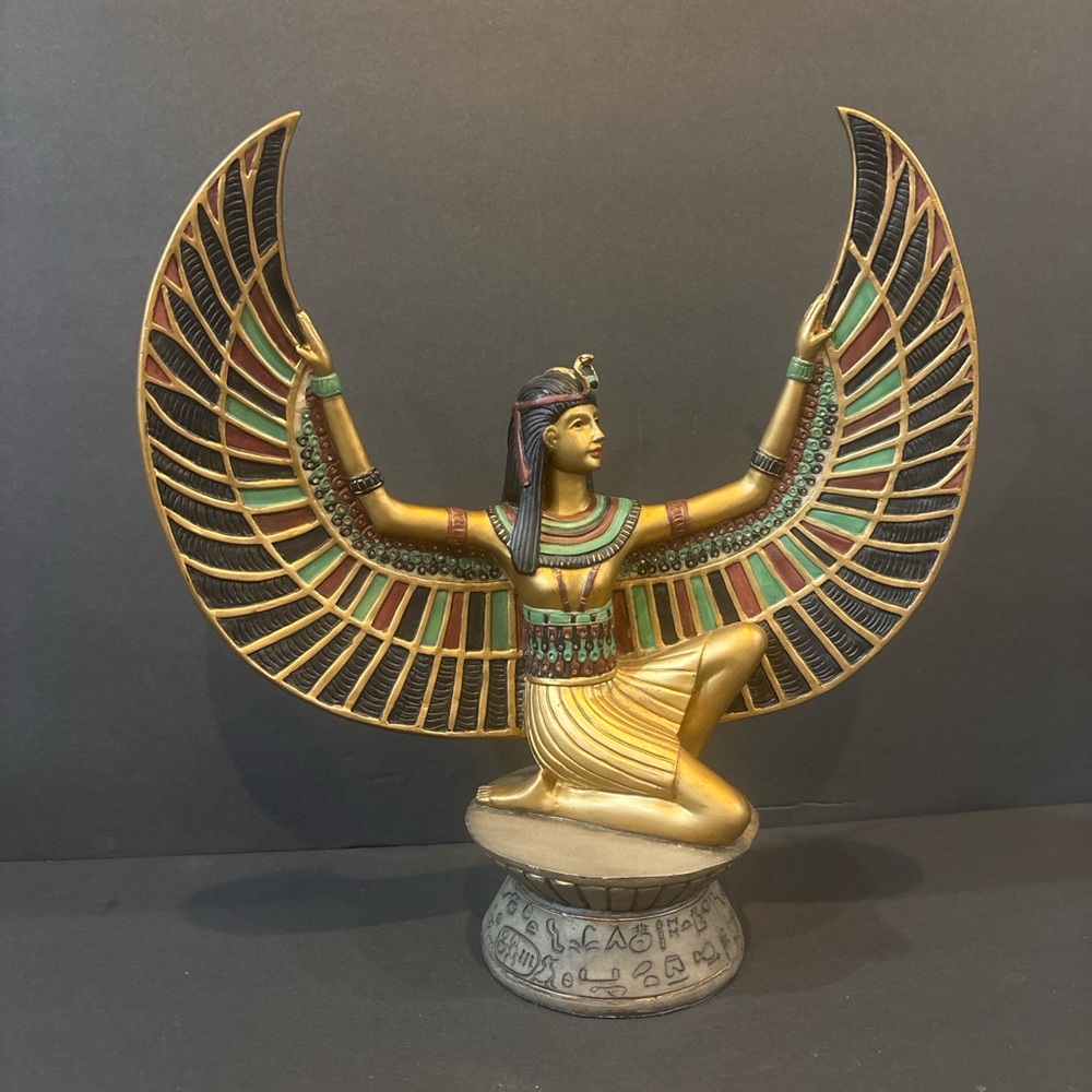 Elegant Gold and Black Egyptian Goddess Statue